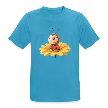 Coccinelle mignonne sur une fleur - T-shirt respirant Homme - bleu saphir - Devant - AI Model Male 178 light (178cm)