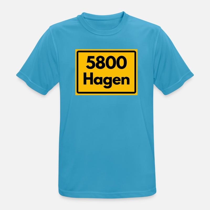 OLD POSTCODE POSTCODE RETRO 5800 HAGEN - Men's Breathable T-Shirt - sapphire blue