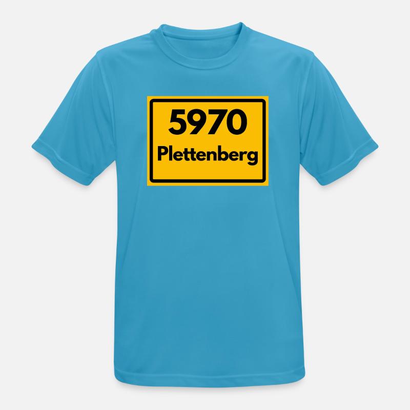 OLD POSTCODE POSTCODE RETRO 5970 PLETTENBERG - Men's Breathable T-Shirt - sapphire blue