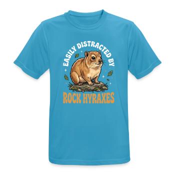 Leicht von Klippschliefern abgelenkt - Männer T-Shirt atmungsaktiv - Saphirblau - Vorne - AI Model Male 178 light (178cm)