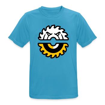 Kreissaege Gesicht Grafik - Männer T-Shirt atmungsaktiv - Saphirblau - Vorne - AI Model Male 178 light (178cm)