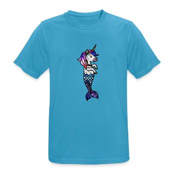 Cosmic Sea Unicorn - Men's Breathable T-Shirt - sapphire blue - Front - AI Model Male 178 light (178cm)