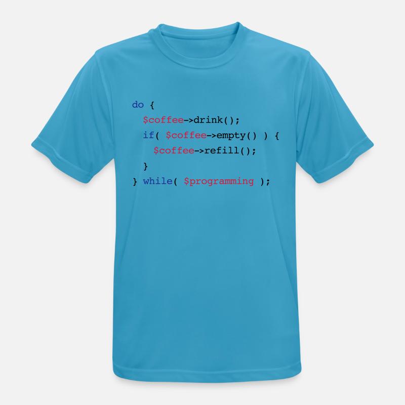 Code Coffee Refill Programmierung PHP - Männer T-Shirt atmungsaktiv - Saphirblau