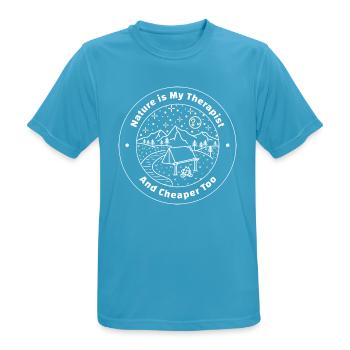 Nature is My Therapist and Cheaper Too - Men's Breathable T-Shirt - sapphire blue - Front - AI Model Male 178 light (178cm)