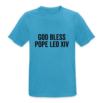 Gott segne Papst Leo XIV. - Männer T-Shirt atmungsaktiv - Saphirblau - Vorne - AI Model Male 178 light (178cm)