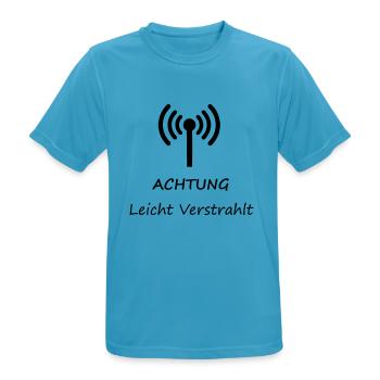 Achtung Leicht Verstrahlt - Männer T-Shirt atmungsaktiv - Saphirblau - Vorne - AI Model Male 178 light (178cm)