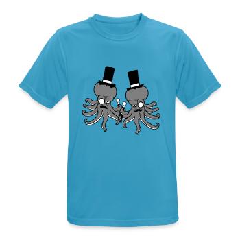 2 Kraken Mr. Sir Hat Monocle Glasses Rich Friends - Men's Breathable T-Shirt - sapphire blue - Front - AI Model Male 178 light (178cm)