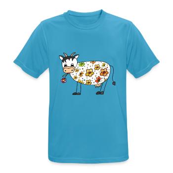 Cow - Men's Breathable T-Shirt - sapphire blue - Front - AI Model Male 178 light (178cm)