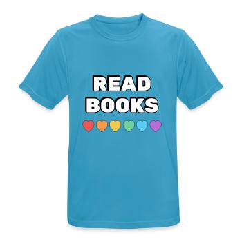 Bücher lesen Rainbow Hearts - Männer T-Shirt atmungsaktiv - Saphirblau - Vorne - AI Model Male 178 light (178cm)