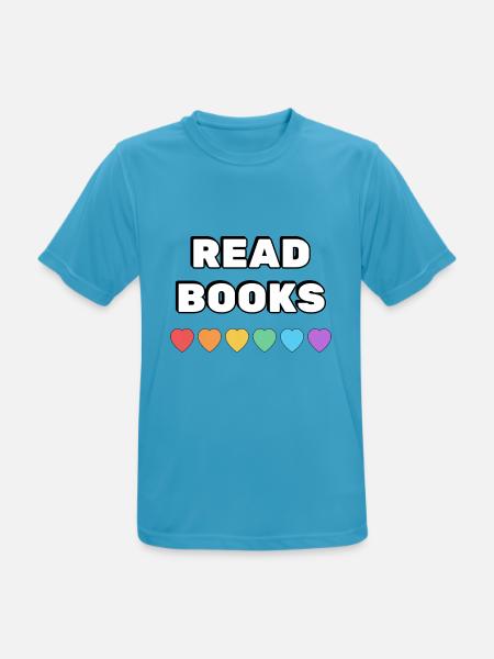 Read Books Rainbow Hearts - Men's Breathable T-Shirt - sapphire blue