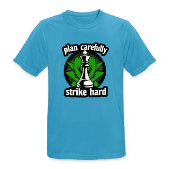 Schach plan carefully strike hard - Männer T-Shirt atmungsaktiv - Saphirblau - Vorne - AI Model Male 178 light (178cm)