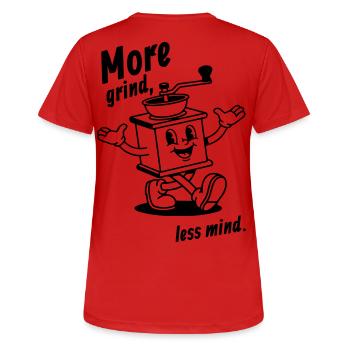 Plus de grind, moins d’esprit ! - T-shirt respirant Femme - rouge - Dos - AI Model Female 172 dark (172cm)