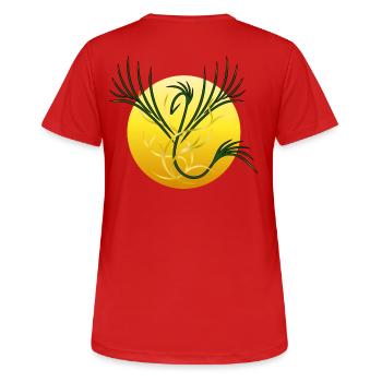 Solar Phoenix - The Rebirth of Light - Women's Breathable T-Shirt - red - Back - AI Model Female 172 dark (172cm)