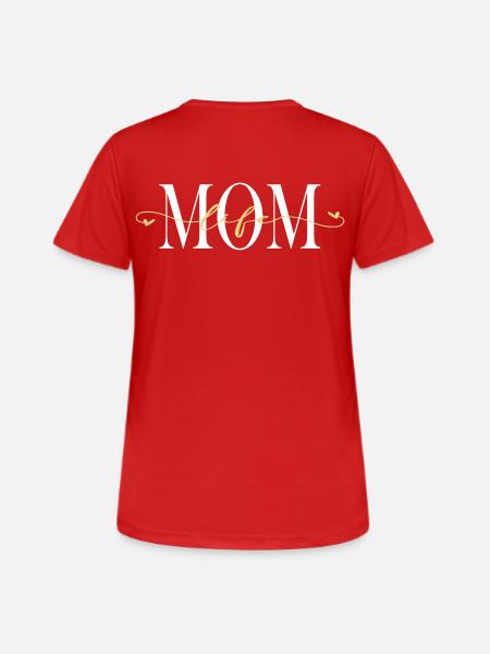Lettering Mom Life - Women's Breathable T-Shirt - red