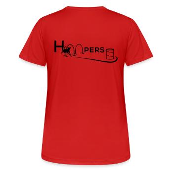 Hoopers Agility Dog Sport No. 8 - Women's Breathable T-Shirt - red - Back - AI Model Female 172 dark (172cm)
