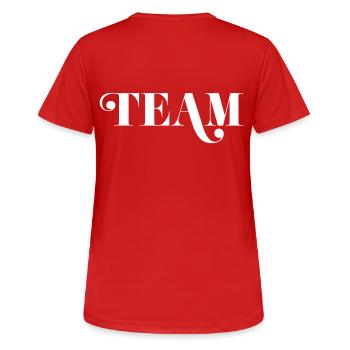 Thé - T-shirt respirant Femme - rouge - Dos - AI Model Female 172 dark (172cm)