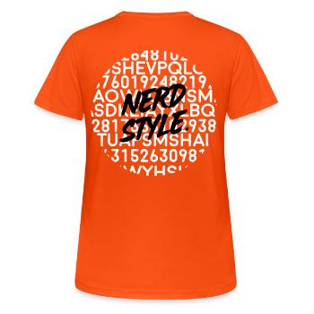 NERD - T-shirt respirant Femme - orange néon - Dos - AI Model Female 172 dark (172cm)