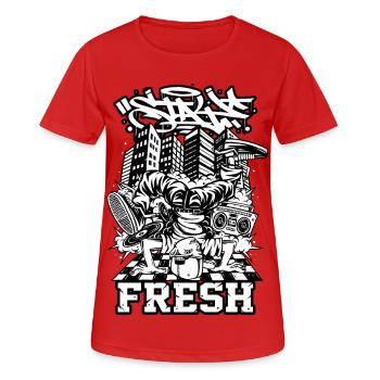 Breakdance B-Boy Streetdance Design Hip Hop Dance - Frauen T-Shirt atmungsaktiv - Rot - Vorne - AI Model Female 172 dark (172cm)