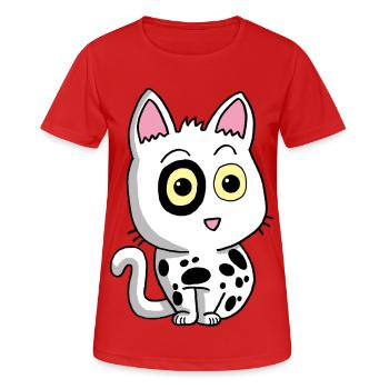 Chaton noir et blanc - T-shirt respirant Femme - rouge - Devant - AI Model Female 172 dark (172cm)