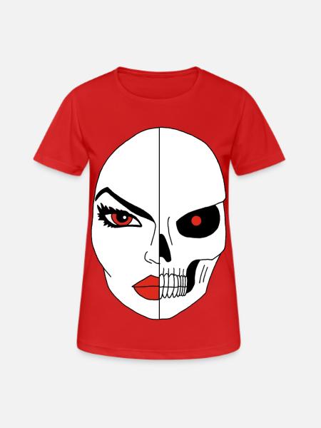 Dødens ansikt - Andningsaktiv T-shirt dam - röd