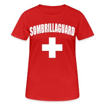 Parasol de garde, sauveteur - T-shirt respirant Femme - rouge - Devant - AI Model Female 172 dark (172cm)