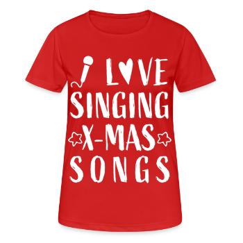 J’adore chanter Chansons de Noël - Noël Weihnachten - T-shirt respirant Femme - rouge - Devant - AI Model Female 172 dark (172cm)