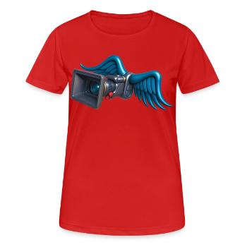 ANGELIC CAM – Ton & Bild - Frauen T-Shirt atmungsaktiv - Rot - Vorne - AI Model Female 172 dark (172cm)
