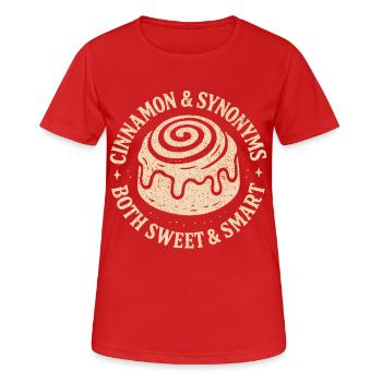 Vintage Zimt Synonyme Sowohl Süß Smart - Frauen T-Shirt atmungsaktiv - Rot - Vorne - AI Model Female 172 dark (172cm)