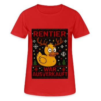 Le renne a été vendu - T-shirt respirant Femme - rouge - Devant - AI Model Female 172 dark (172cm)