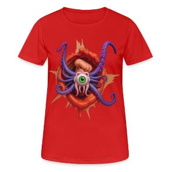ALIEN ESCAPE - geek & scifi - T-shirt respirant Femme - rouge - Devant - AI Model Female 172 dark (172cm)