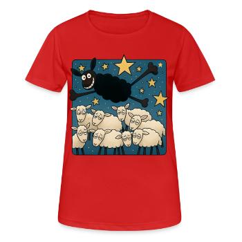 Mouton noir - T-shirt respirant Femme - rouge - Devant - AI Model Female 172 dark (172cm)