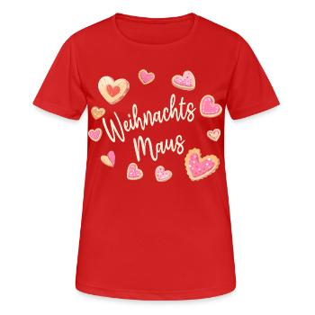 Christmas Mouse Cookies Cookies Christmas Advent - Women's Breathable T-Shirt - red - Front - AI Model Female 172 dark (172cm)