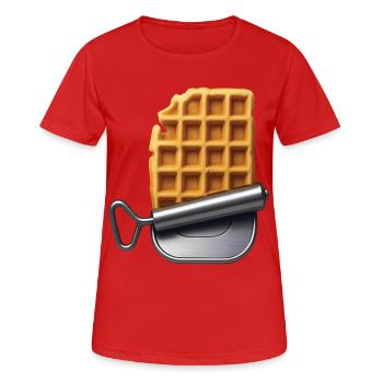 SURVIVAL RATION – Belgien - Frauen T-Shirt atmungsaktiv - Rot - Vorne - AI Model Female 172 dark (172cm)