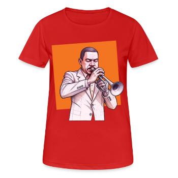 TRUMPETER #1 - sound & vision - T-shirt respirant Femme - rouge - Devant - AI Model Female 172 dark (172cm)