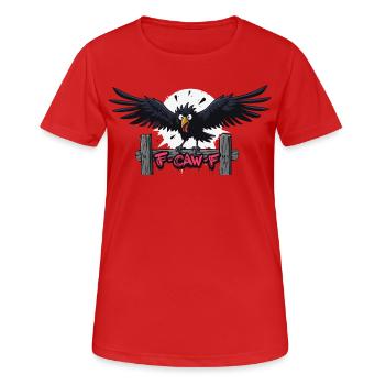 F-Caw-F Graffiti Raven Appearance - Women's Breathable T-Shirt - red - Front - AI Model Female 172 dark (172cm)