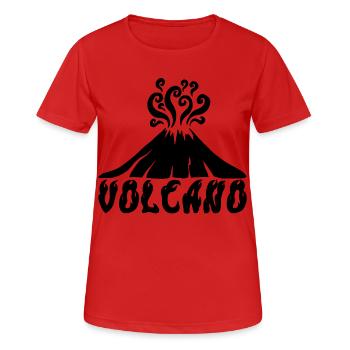 Schwarzer Vulkan - Frauen T-Shirt atmungsaktiv - Rot - Vorne - AI Model Female 172 dark (172cm)