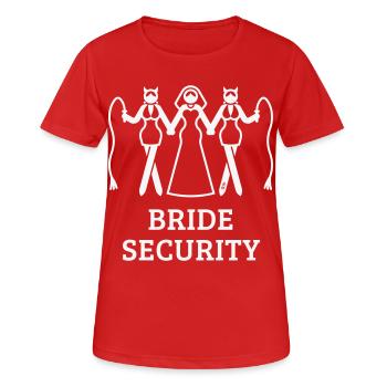 Bride Security (Bachelorette Party / Whip / White) - Women's Breathable T-Shirt - red - Front - AI Model Female 172 dark (172cm)