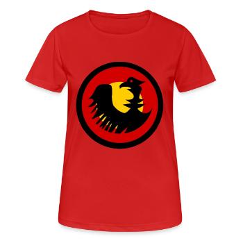 Aigle allemand Noir Rouge Or - T-shirt respirant Femme - rouge - Devant - AI Model Female 172 dark (172cm)
