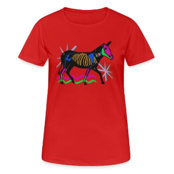 Neon Skeletesel - Women's Breathable T-Shirt - red - Front - AI Model Female 172 dark (172cm)