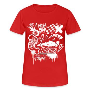 Never Stop Racing - Women's Breathable T-Shirt - red - Front - AI Model Female 172 dark (172cm)