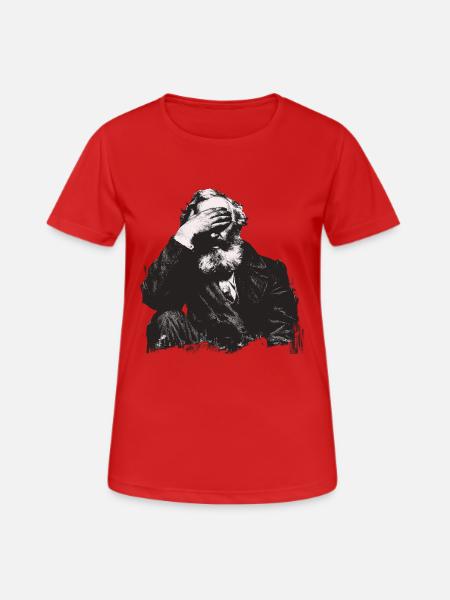 Marx Shocked - Frauen T-Shirt atmungsaktiv - Rot