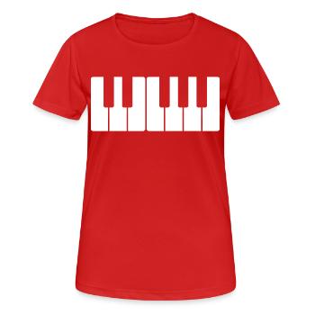 piano - Women's Breathable T-Shirt - red - Front - AI Model Female 172 dark (172cm)