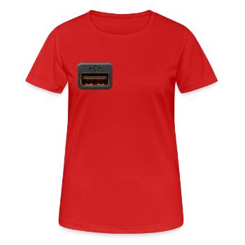 USB FASHION - T-shirt respirant Femme - rouge - Devant - AI Model Female 172 dark (172cm)