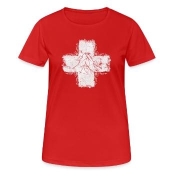 Suisse 🇨🇭 Suisse drapeau suisse - T-shirt respirant Femme - rouge - Devant - AI Model Female 172 dark (172cm)