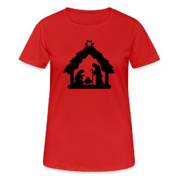 Crèche, figurines crèche, saint famille - T-shirt respirant Femme - rouge - Devant - AI Model Female 172 dark (172cm)