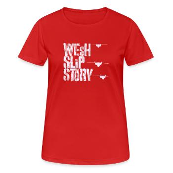 Wesh slip story - T-shirt respirant Femme - rouge - Devant - AI Model Female 172 dark (172cm)