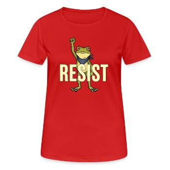 Portland Frog Protest Resist - T-shirt respirant Femme - rouge - Devant - AI Model Female 172 dark (172cm)