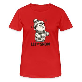 Que neige ironie - T-shirt respirant Femme - rouge - Devant - AI Model Female 172 dark (172cm)