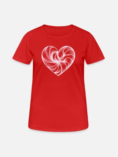 Pastellherz Swirl Kunst - Frauen T-Shirt atmungsaktiv - Rot
