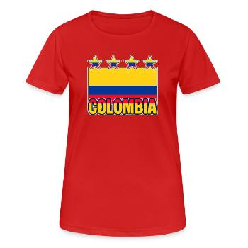 Colombian Flag Colombia Funny - Women's Breathable T-Shirt - red - Front - AI Model Female 172 dark (172cm)